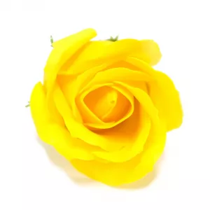 Craft Soap Flowers - Med Rose - Yellow