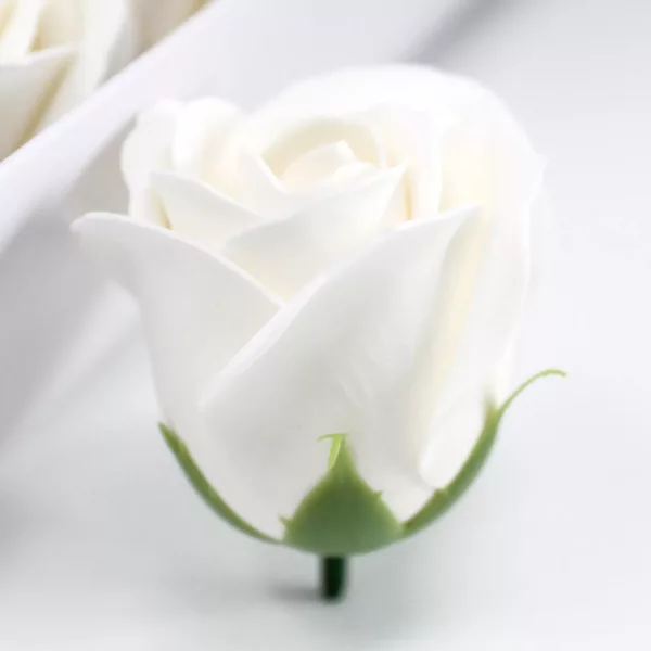 Craft Soap Flowers - Med Rose - White - Image 2