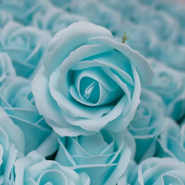Craft Soap Flowers - Med Rose - Baby Blue - Image 2