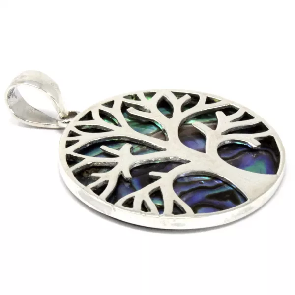 Tree of Life Silver Pendant 30mm - Abalone - Image 3