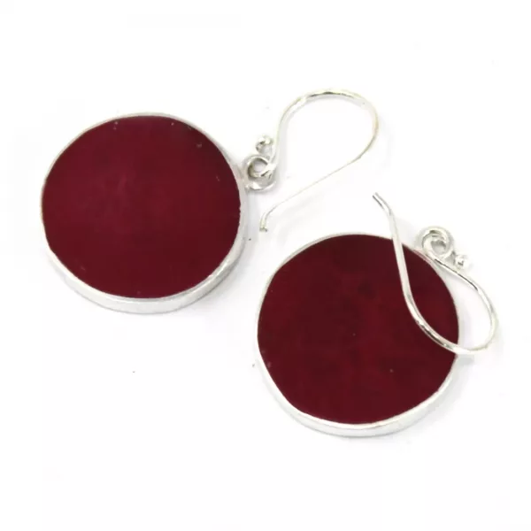 Tree of Life Silver Earrings 15mm - Coral Effect - Image 2