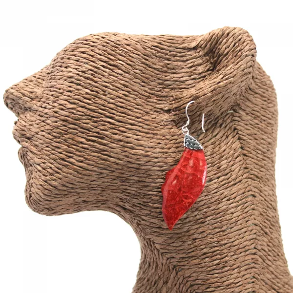 925 Silver Earrings - Leaf Drop - Image 3