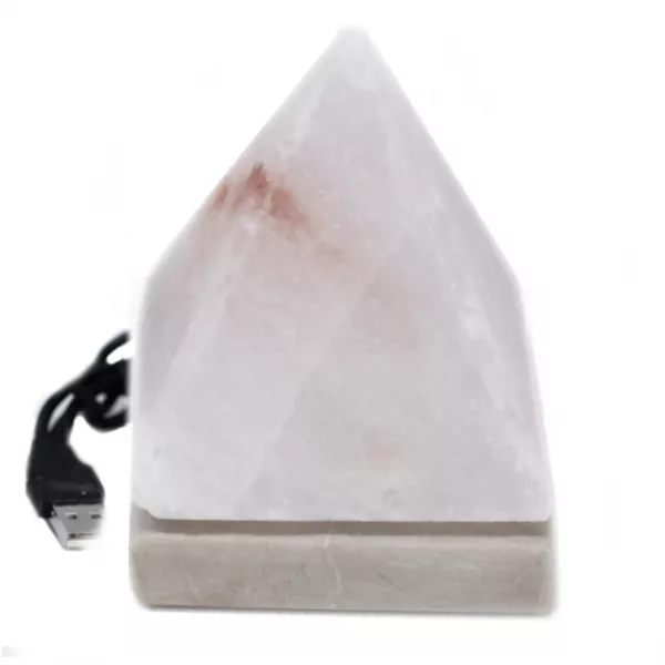 Quality USB Pyramid WHITE Salt Lamp - 9 cm (multi) - Image 2