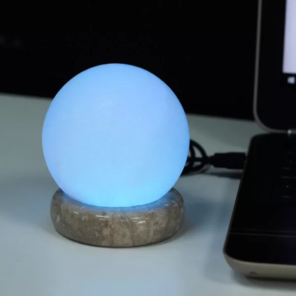 Quality USB Ball WHITE Salt Lamp - 9 cm (multi) - Image 2