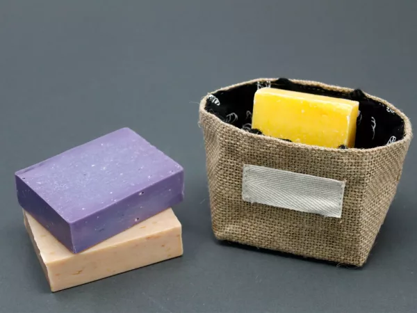 Natural Jute Cotton Gift Bag - Black Lining - Small - Image 2