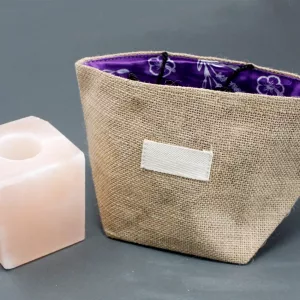 Natural Jute Cotton Gift Bag - Lavender Lining - Large