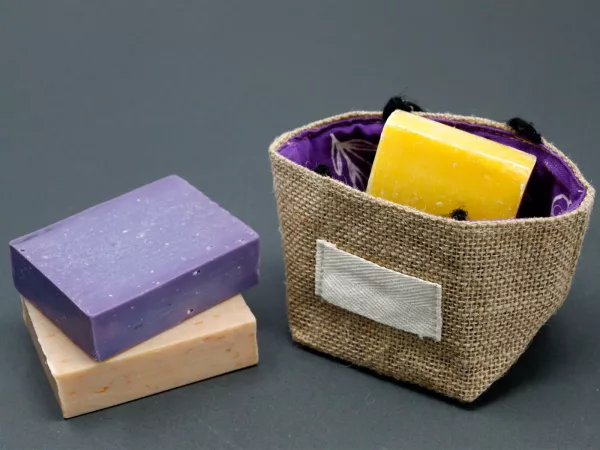 Natural Jute Cotton Gift Bag - Lavender Lining - Small - Image 2