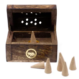 Mini Incense Cone Smoke Box – Mango Wood