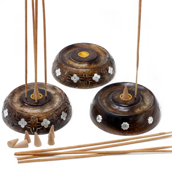 Cone & Stick Burner- Asst Design - Mango Wood - Image 2