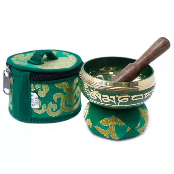 Mini Singing Bowl Gift Set - Green - Image 3