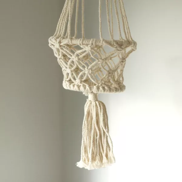 Macrame Pot Holder - Single Small Pot - Image 3