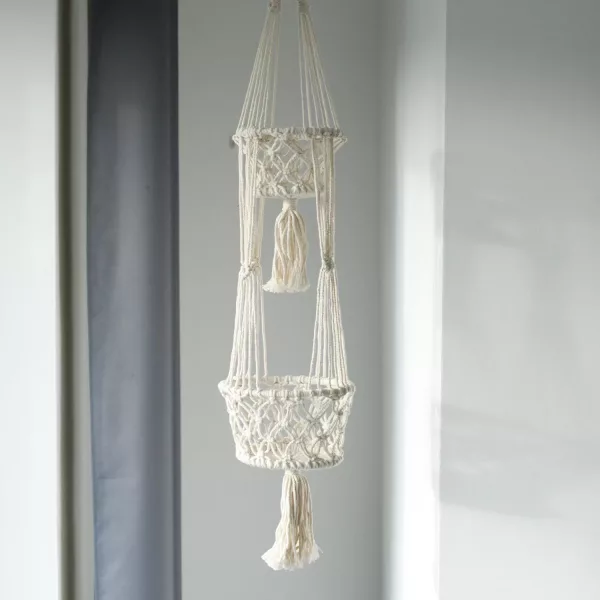 Macrame Pot Holder - Double Holder - Image 3