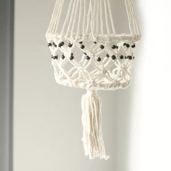 Macrame Pot Holder - Lrg Single Beaded - Image 4