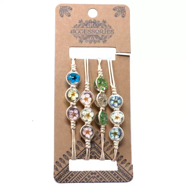Pressed Flowers - Tri-Flower Braclet