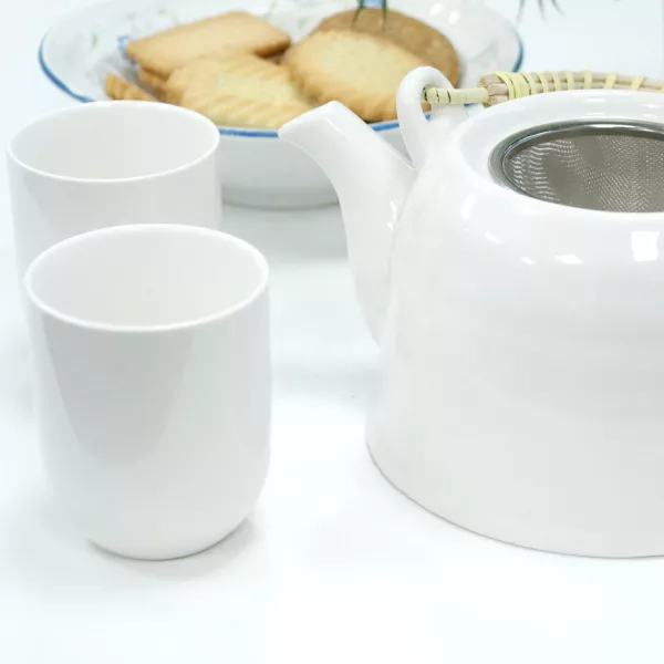 Herbal Teapot Set - Classic White - Image 4
