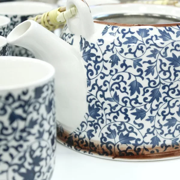 Herbal Teapot Set - Blue Pattern - Image 3