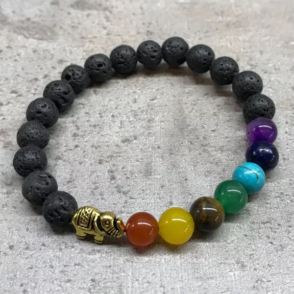 Lava Stone Bracelet - Elephant Chakra - Image 2