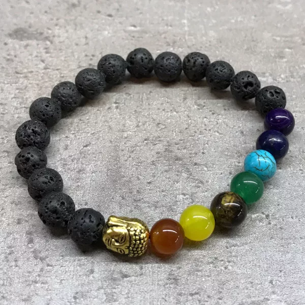 Lava Stone Bracelet - Buddha Chakra - Image 2