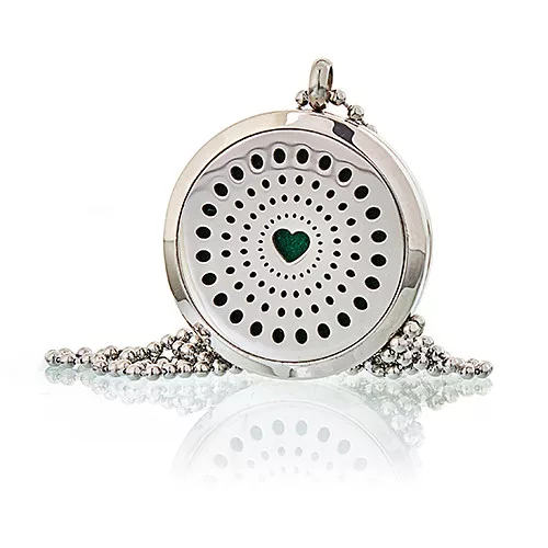 Aromatherapy Diffuser Necklace - Diamonds Heart 30mm - Image 2