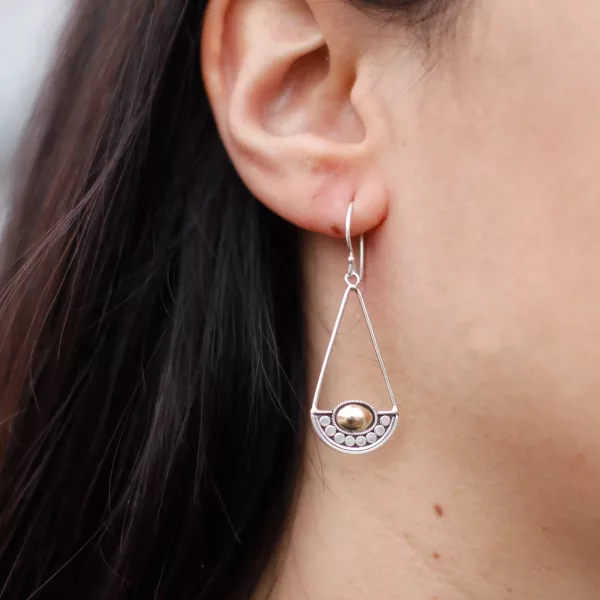 Silver & Gold Earring - Luna Balance - Image 4