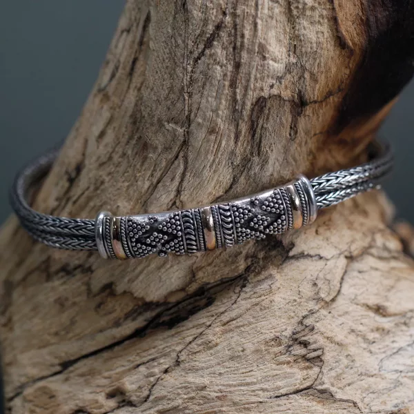 Silver & Gold Bracelet - Unisex Single Chain - Image 3