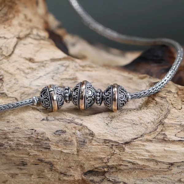 Silver & Gold Necklace -Tri - Image 3