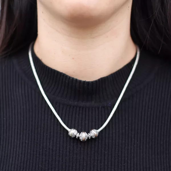 Silver & Gold Necklace -Tri - Image 4
