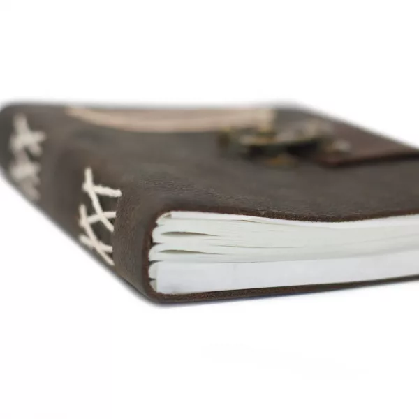 Leather Black Confessions with Lock Notebook (7x5\") - Image 3