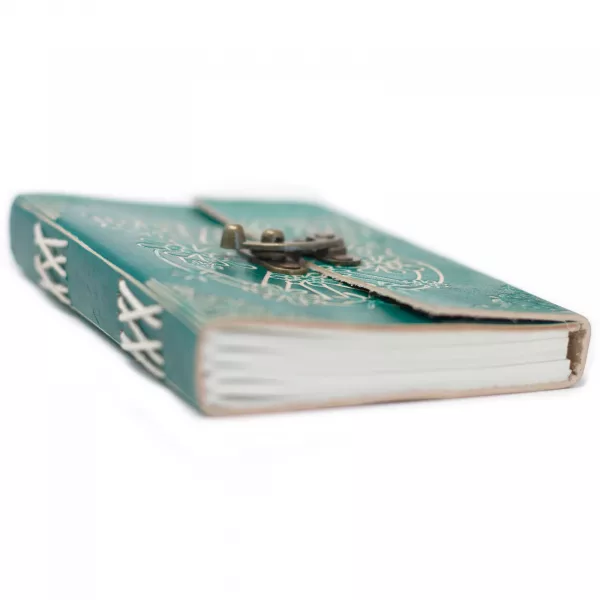 Leather Green Peace with Lock Notebook (7x5\") - Image 3