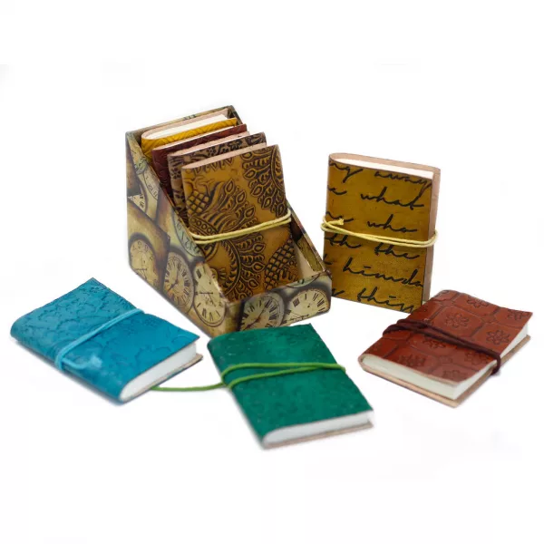 Mini Assorted Leather Notebook (4x3\") - 1 piece - Image 2