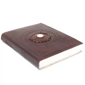 Leather Moonstone Notebook (7x5\")