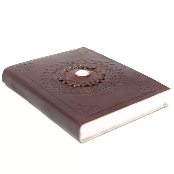 Leather Moonstone Notebook (7x5\")