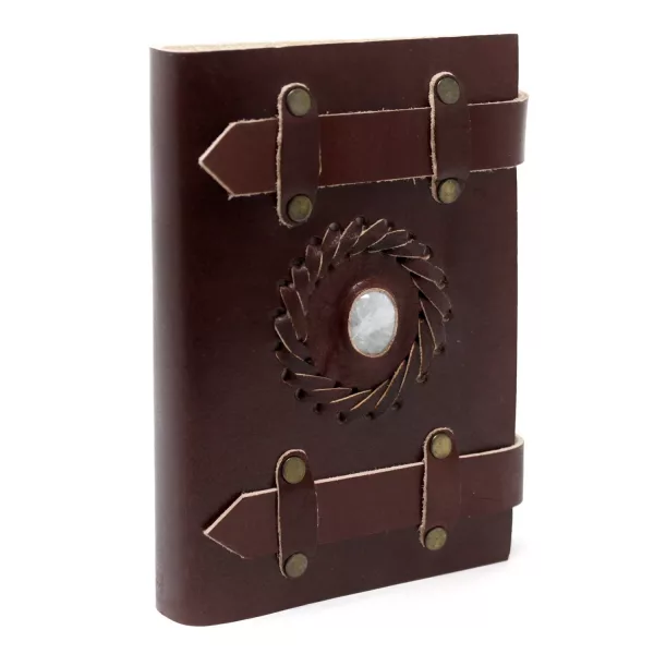 Leather Moonstone with Belts Notebook (6x4\") - Image 2