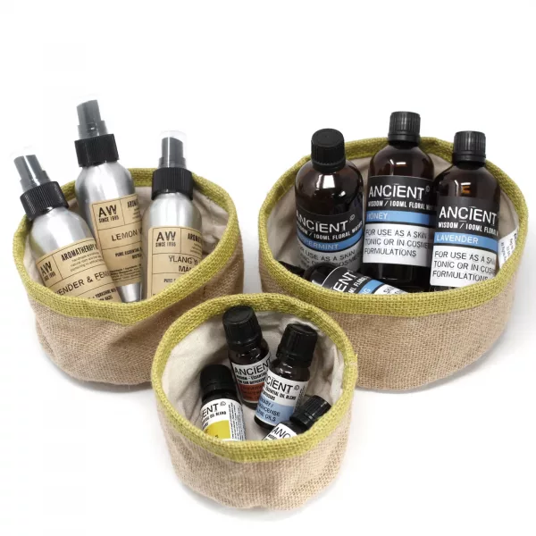 Set of 3 Natural Jute Baskets - Charcoal - Image 4