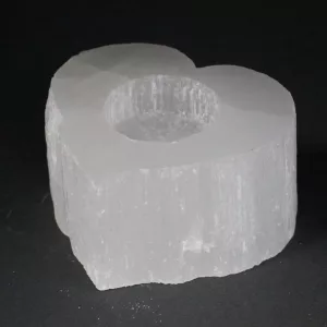 Selenite Heart Candle Holder