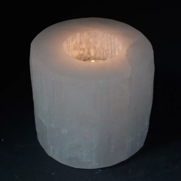 Selenite Cylinder Candle Holder - 8 cm - Image 2