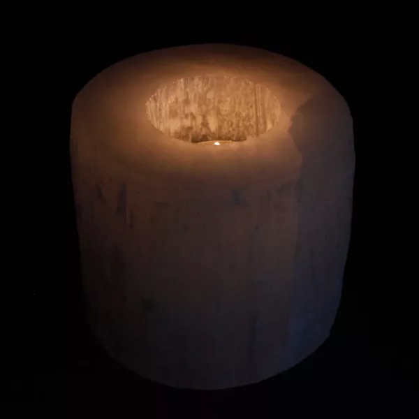 Selenite Cylinder Candle Holder - 8 cm - Image 3