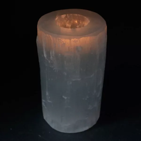 Selenite Cylinder Candle Holder - 15 cm - Image 2