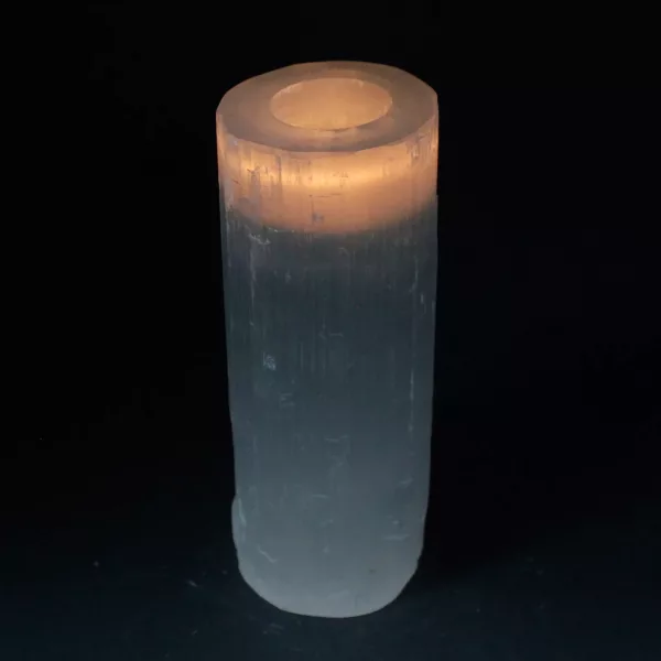 Selenite Cylinder Candle Holder - 20 cm - Image 2