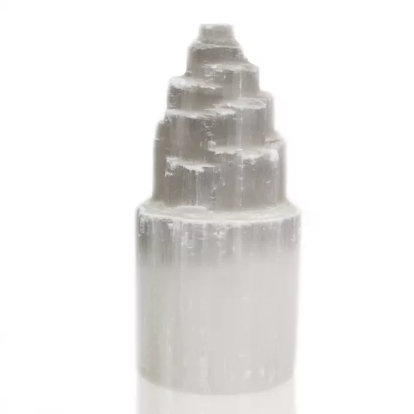 Natural Selenite Tower Lamp - 20 cm