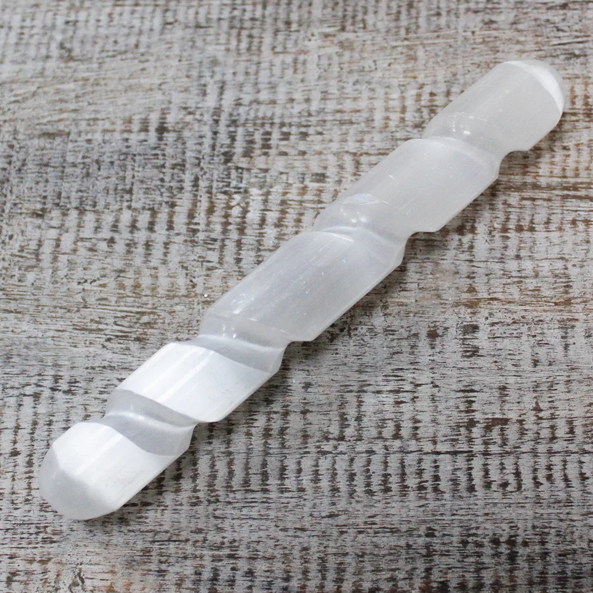 Selenite Spiral Wand - 16 cm ( Round Both Ends) - Image 2