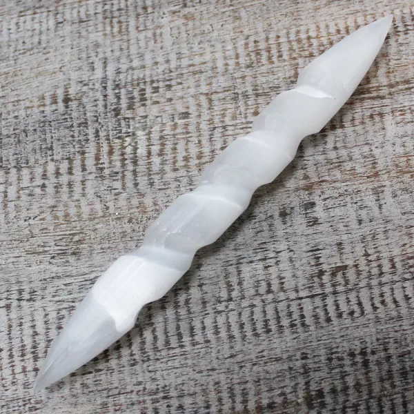 Selenite Spiral Wands - 16 cm (Point Both Ends) - Image 2