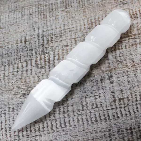Selenite Spiral Wands - 16 cm (Point One Ends) - Image 2