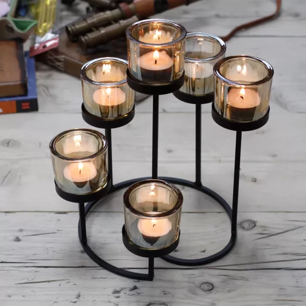 Centrepiece Iron Votive Candle Holder - 6 Cup Circule Tree - Image 3