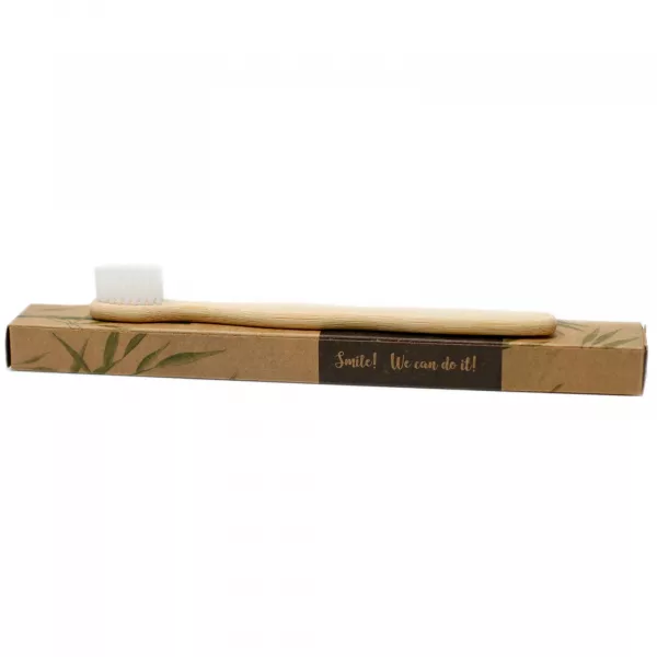 Bamboo Toothbrush - White - Family Pack of 4 - Med Soft - Image 3