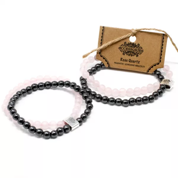 Magnetic Gemstone Bracelet - Rose Quartz - Image 3