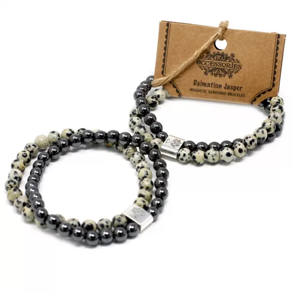 Magnetic Gemstone Bracelet - Dalmation Jasper - Image 3