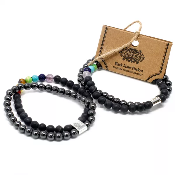 Magnetic Gemstone Bracelet - Black Stone Chakra - Image 3