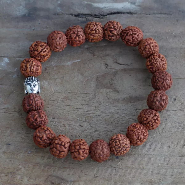 Rudraksha Buddah Bangle Mala - Natural - Image 3