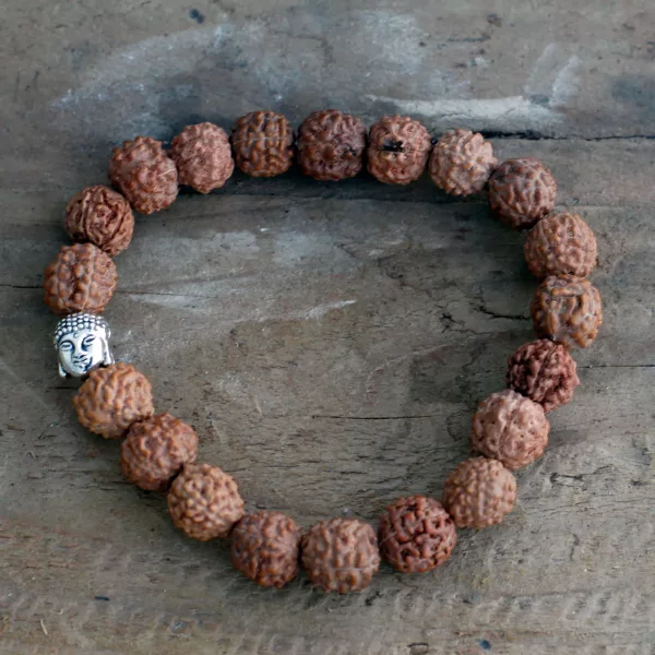 Rudraksha Buddah Bangle Mala - Brown - Image 3